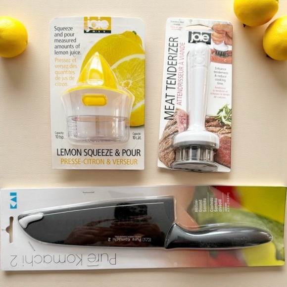 NWT Kitchen bundle! Joie citrus, joie meat tenderizer and Kai Komachi knife - Picture 1 of 5